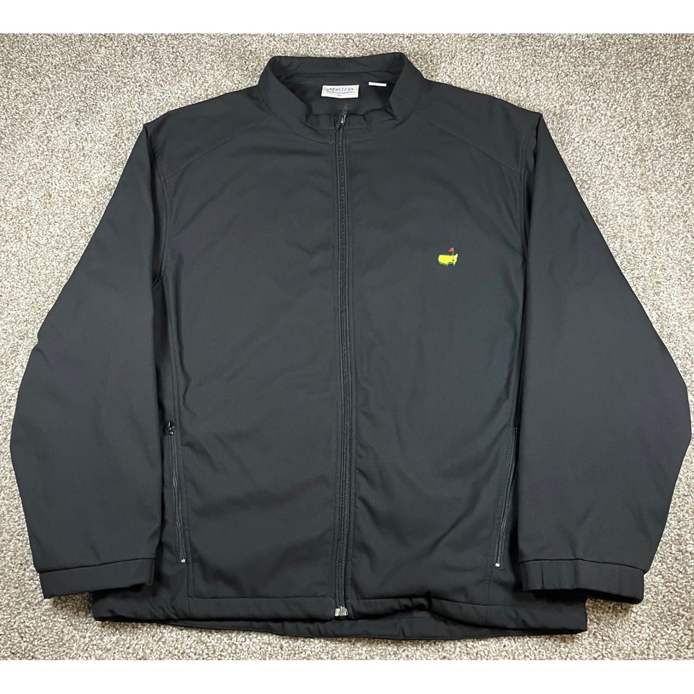 Masters Performance Mens XXL Black Full Zip Fleece Lined Softshell Jacket Logo
